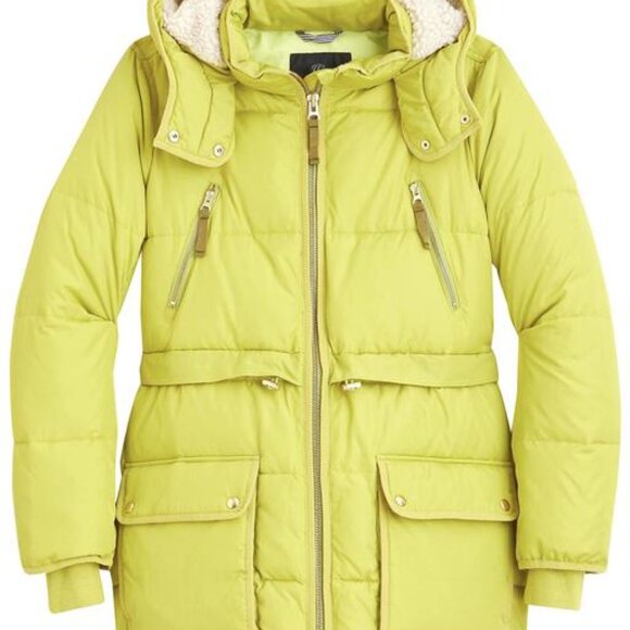 J. Crew vivid chartreuse Chateau puffer Primaloft jacket coat SM S Small - Picture 3 of 16